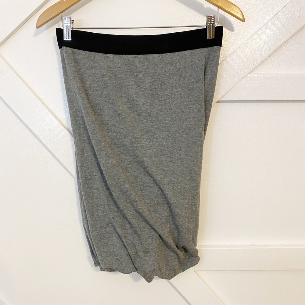 T Alexander Wang Jersey Knit Ruched Twist Bubble Mini Skirt Heather Gray Sz M - Picture 2 of 7